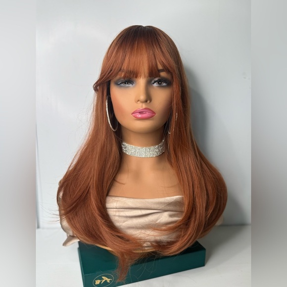 COPPER - AUBURN 20 In Wig with Bangs - Realistic Look - Picture 8 of 9